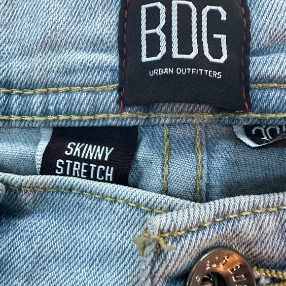 BDG Urban Outfitters Patch Jeans Light Wash High Rise Skinny Stretch Denim Jeans - Picture 8 of 15